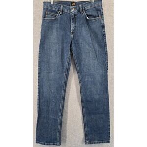 Lee Mens Regular Fit Straight Leg Jeans Sz 34x32 (Tag 33x32) Blue Denim 2008900